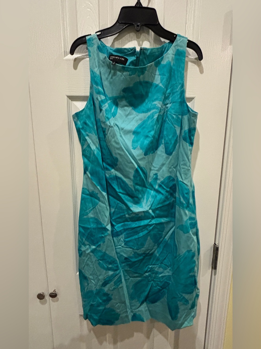Jones New York Turquoise Floral Sheath Dress